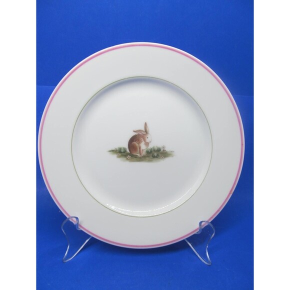 Fitz And Floyd "Basse-cour" Rabbit 7 1/2" Childs Plate 1981 Japan - Picture 1 of 6